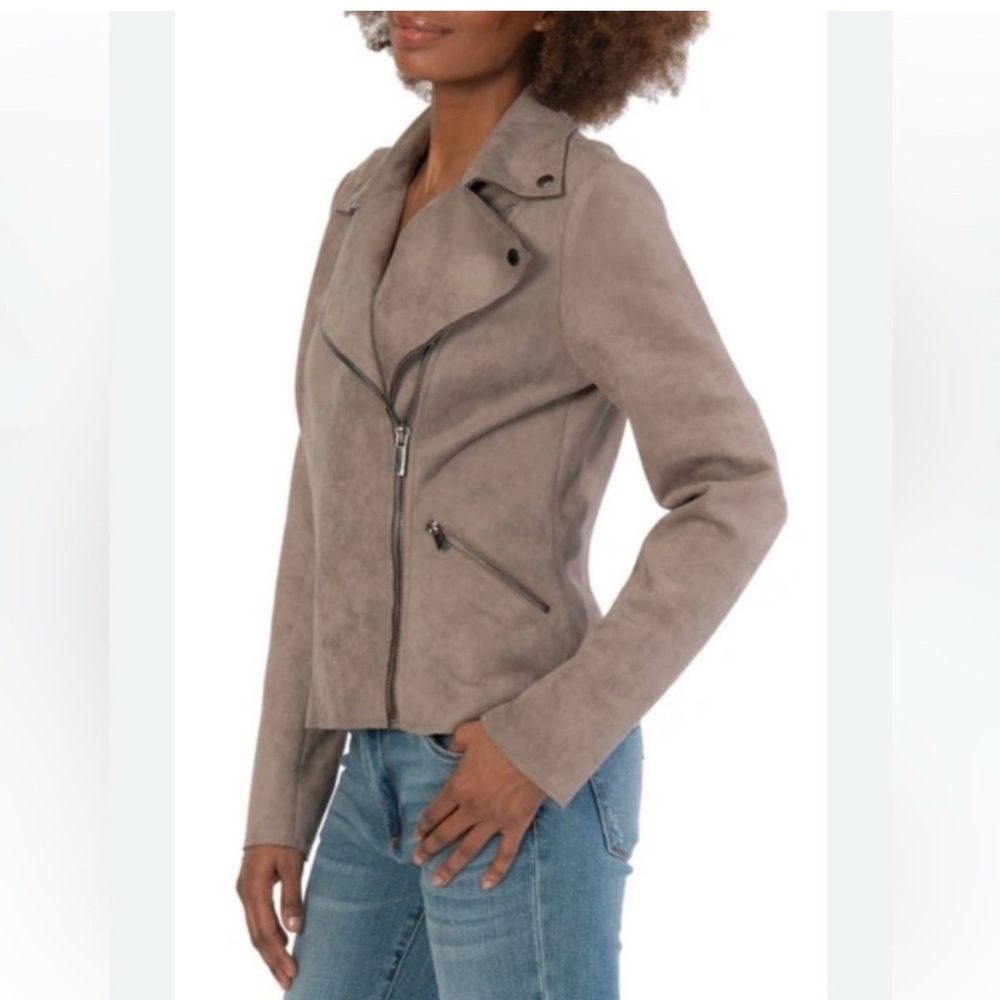 Kut From The Kloth Faux Suede Drape Moto Jacket Size Small